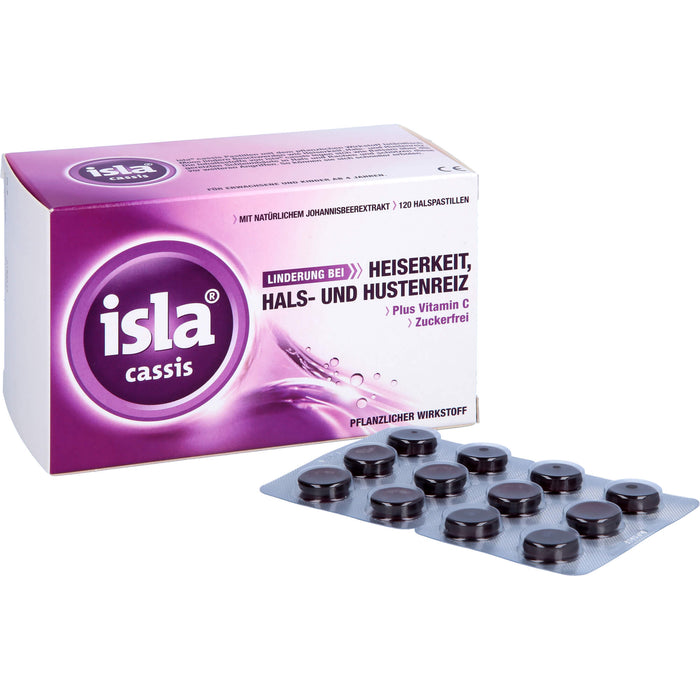 isla cassis Pastillen Linderung bei Heiserkeit, Hals-und Hustenreiz, 120 pc Pastilles