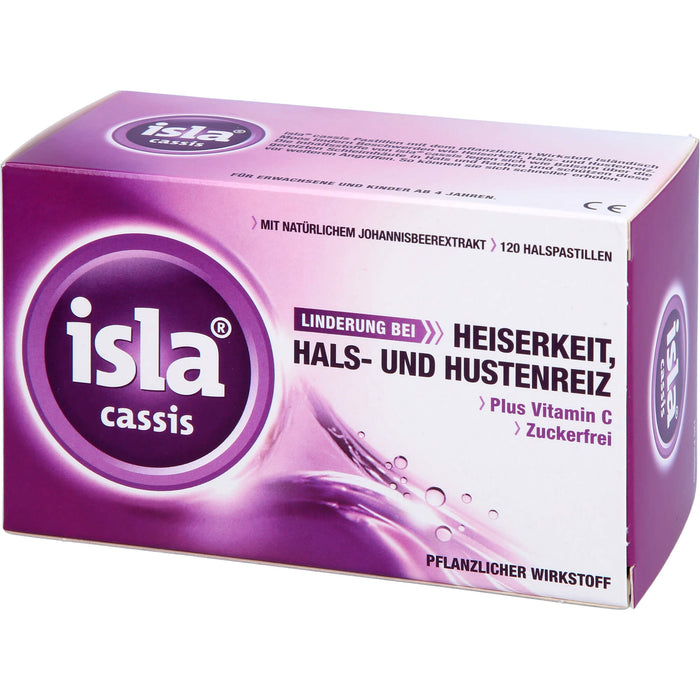 isla cassis Pastillen Linderung bei Heiserkeit, Hals-und Hustenreiz, 120 pcs. Pastilles