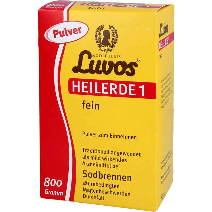 Luvos Heilerde 1 fein Pulver bei Sodbrennen, säurebedingten Magenbeschwerden und  Durchfall, 800 g Powder