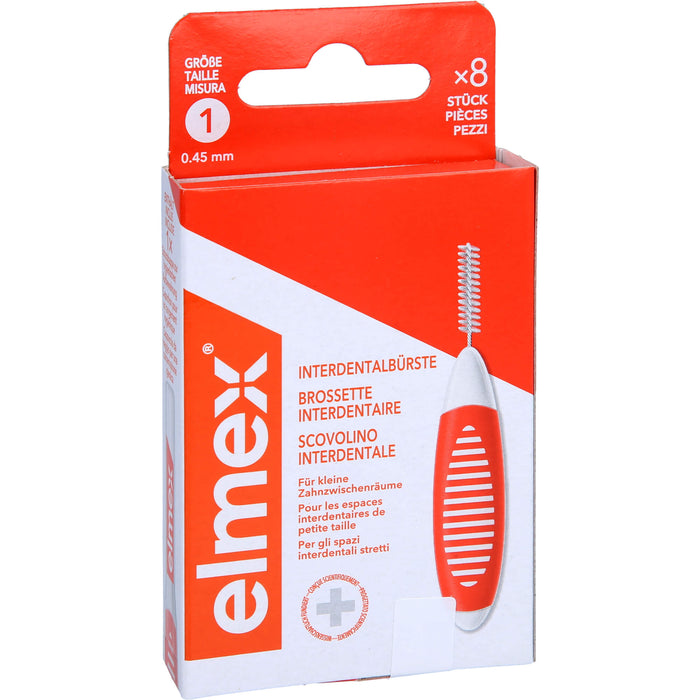 elmex Interdentalbürsten orange ISO 0,45 mm Größe 1, 8 pcs. Interdental brushes