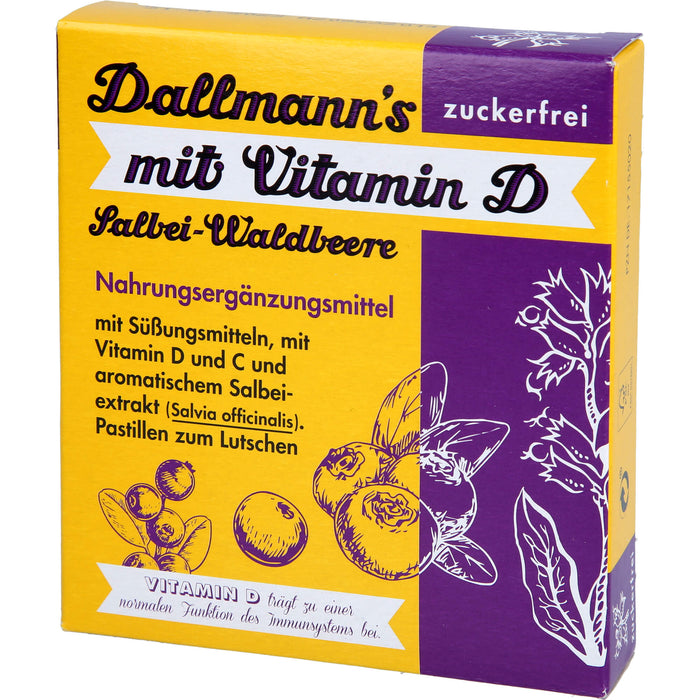 Dallmann's Salbei Waldbeere mit Vitamin D zuckerfrei, 37 g Candies