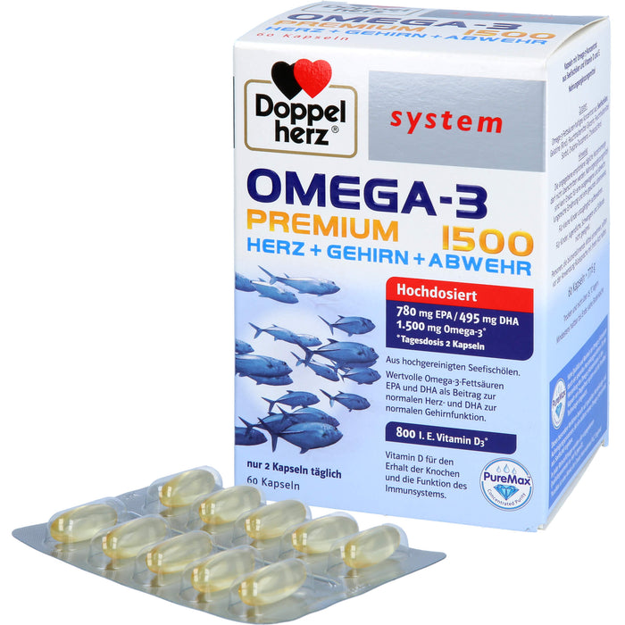 Doppelherz Omega-3 Premium 1500 system, 60 St KAP