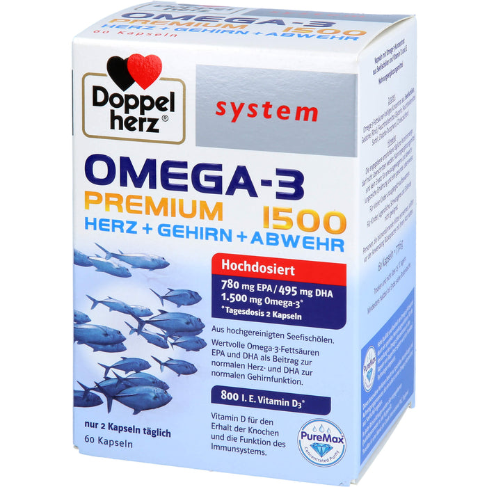 Doppelherz Omega-3 Premium 1500 system, 60 St KAP