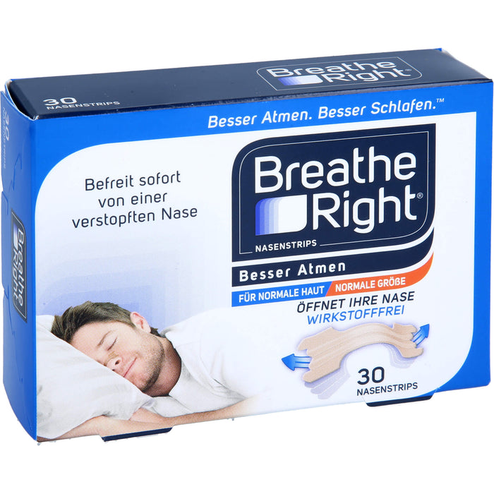 Besser Atmen Breathe Right Nasenpflaster beige normal, 30 St. Pflaster