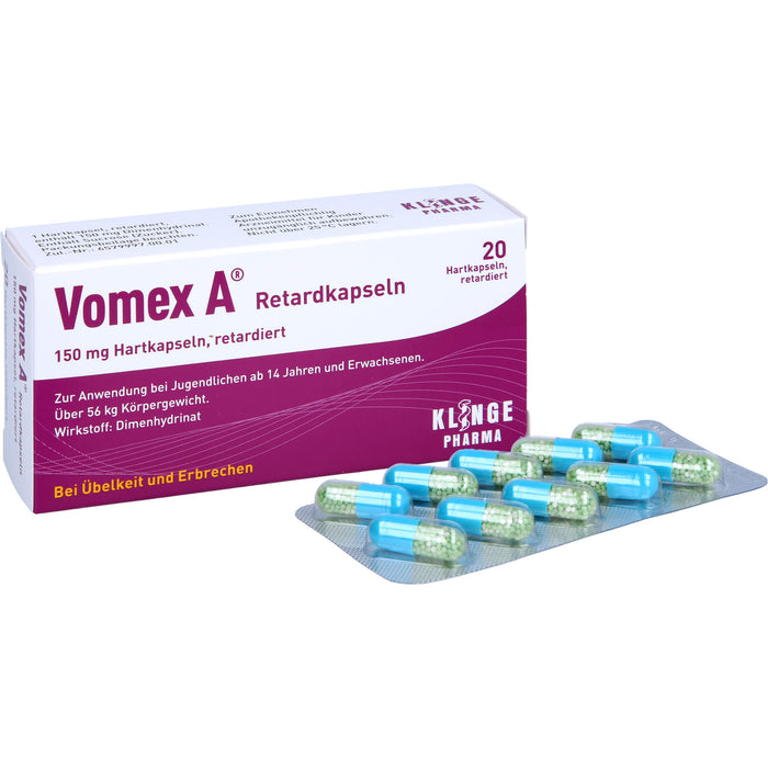 Vomex A Retardkapseln 150 mg Hartkapsel, retardiert, 20 St. Kapseln