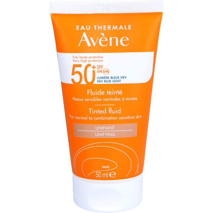 Avène Getöntes Sonnenfluid SPF 50+ für empfindliche normale bis Mischhaut, 50 ml Cream