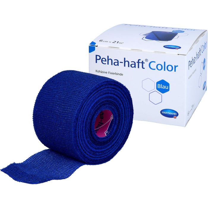 Peha-haft Color Fixierbinde latexfrei 6 cm x 21 m blau, 1 pcs. Bandage