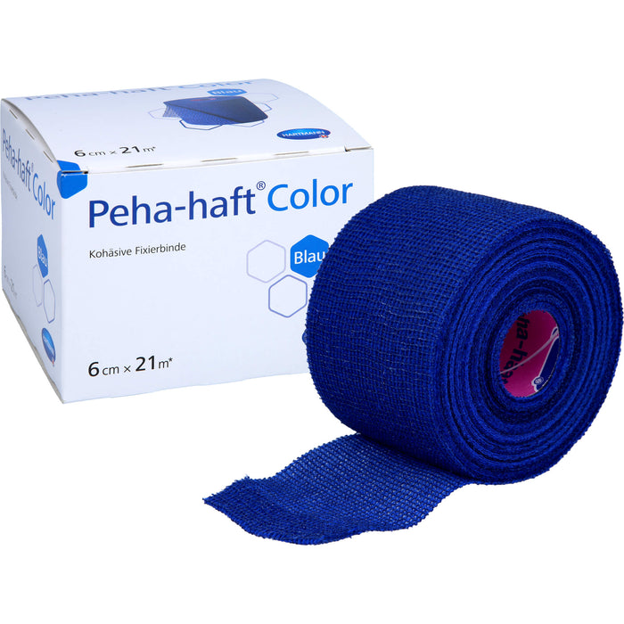 Peha-haft Color Fixierbinde latexfrei 6 cm x 21 m blau, 1 pc Bandage