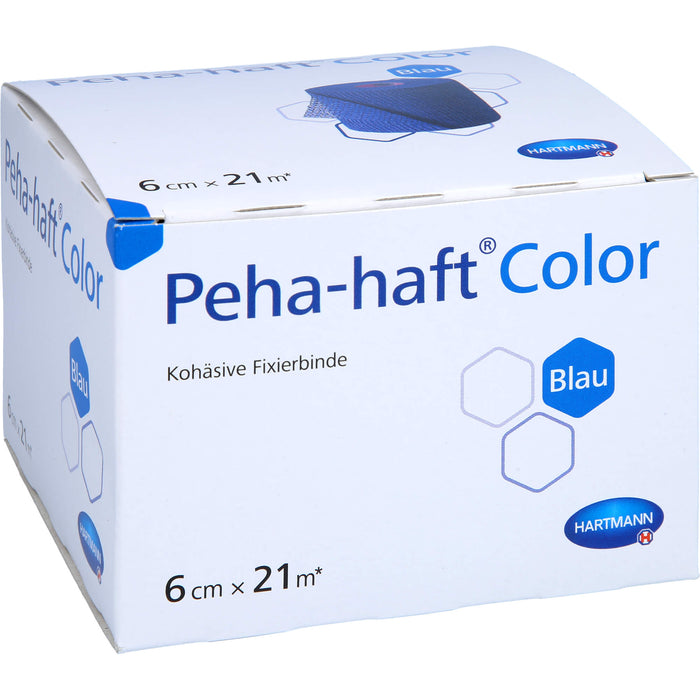 Peha-haft Color Fixierbinde latexfrei 6 cm x 21 m blau, 1 pc Bandage