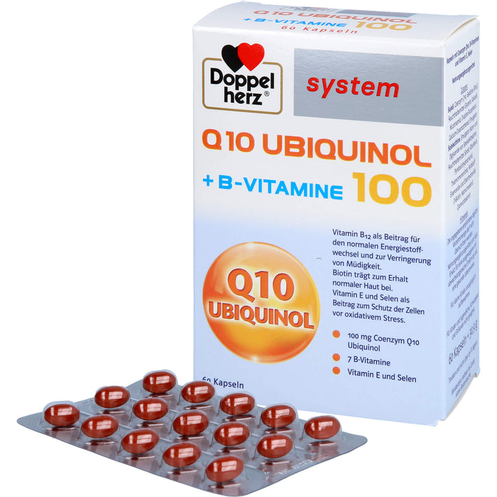 Doppelherz Q10 Ubiquinol + B-Vitamine 100 system Kapseln, 60 pc Capsules