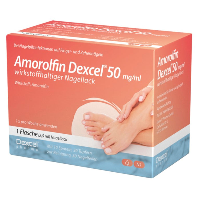 Amorolfin Dexcel 50 mg/ml Lösung bei Nagelpilzinfektionen, 2.5 ml Nail varnish containing active ingredients