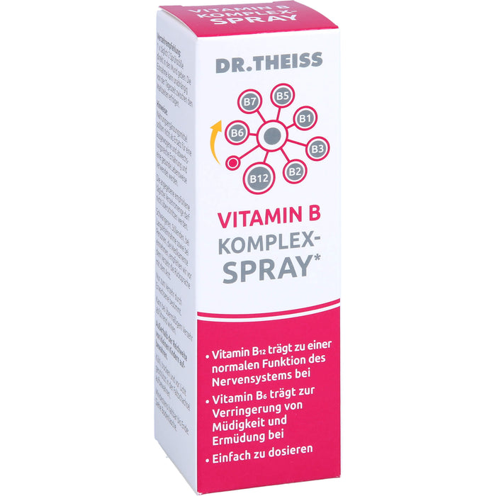 Dr. Theiss Vitamin B Komplex-Spray für eine normale Funktion des Nervensystems und zur Verringerung von Müdigkeit, 30 ml Lösung