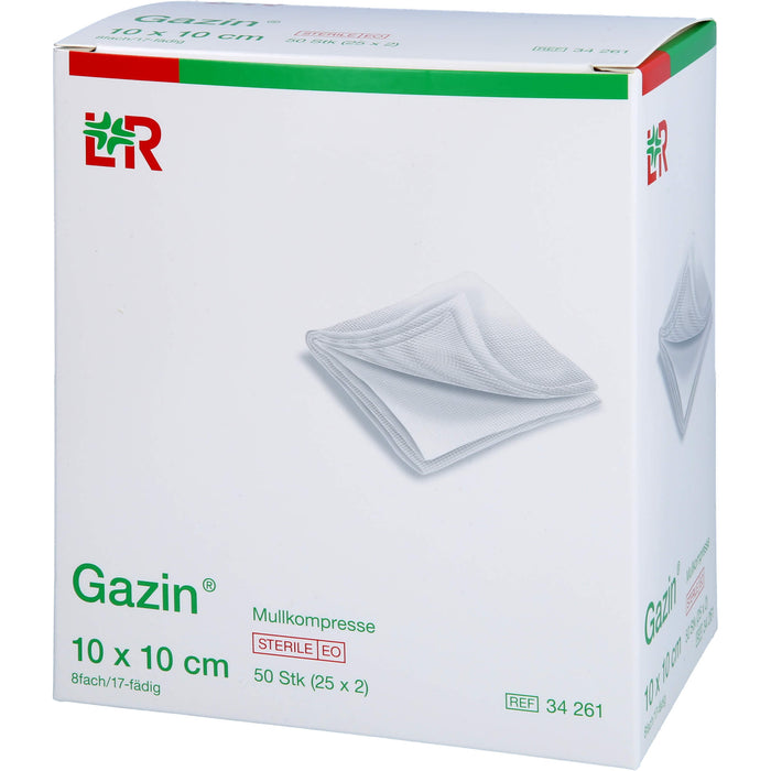 GAZIN Mullkomp.10x10 cm steril 8fach, 25X2 St KOM