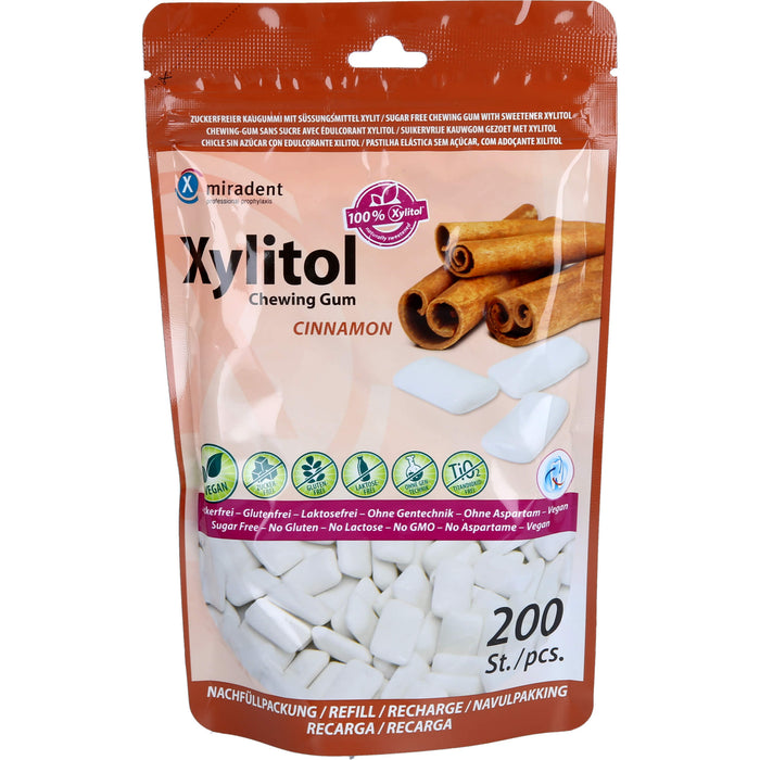 miradent Xylitol Chewing Gum Zimt Refill, 200 St KGU