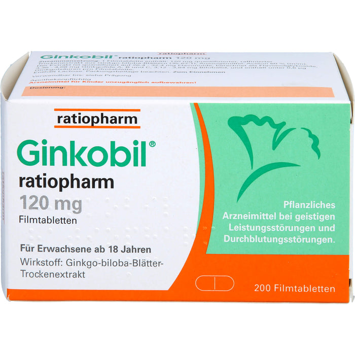 Ginkobil ratiopharm 120 mg Filmtabletten, 200 St FTA