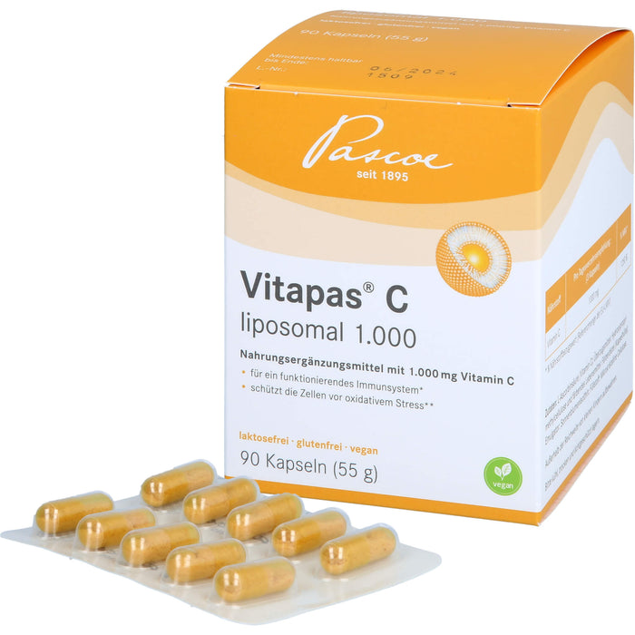 Vitapas C liposomal 1.000 Kapseln schützt die Zellen vor oxidativem Stress, 90 pc Capsules