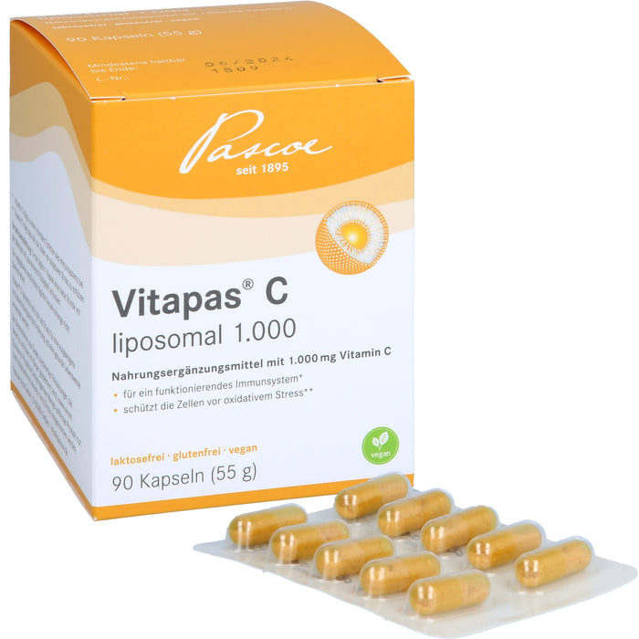 Vitapas C liposomal 1.000 Kapseln schützt die Zellen vor oxidativem Stress, 90 St. Kapseln