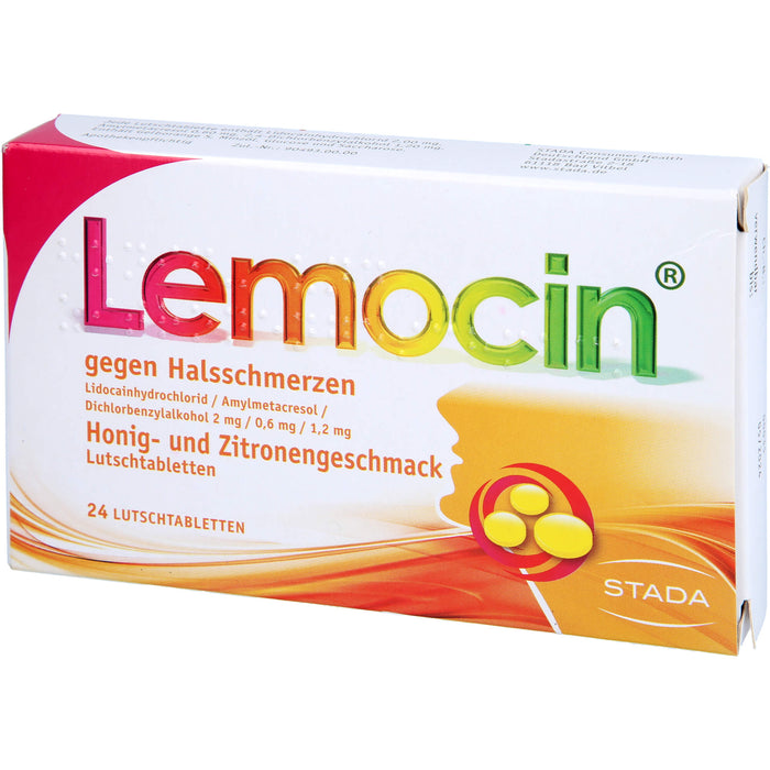 Lemocin gegen Halsschmerzen Honig-Zitrone Lutschtabletten, 24 pcs. Tablets