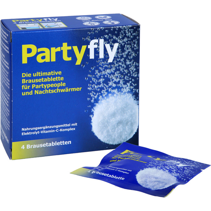 Partyfly Brausetabletten für Partypeople und Nachtschwärmer, 4 pc Comprimés effervescents