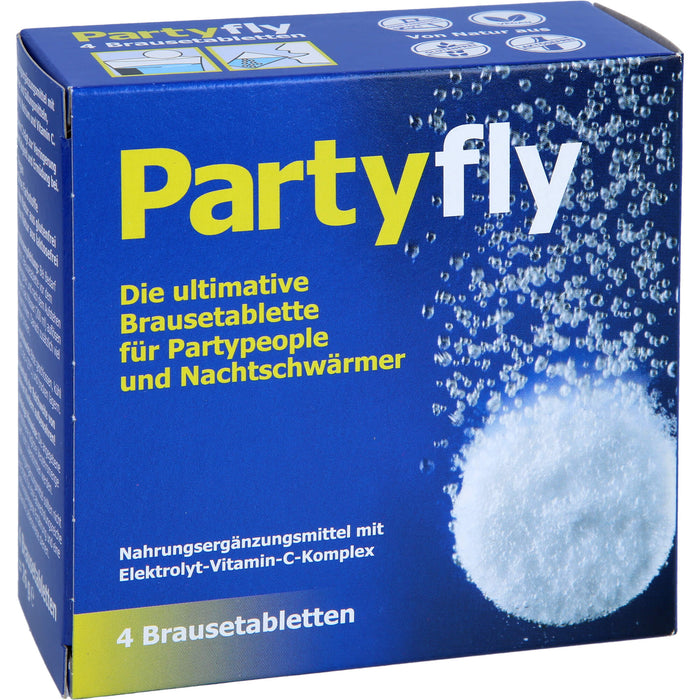 Partyfly Brausetabletten für Partypeople und Nachtschwärmer, 4 pcs. Effervescent tablets