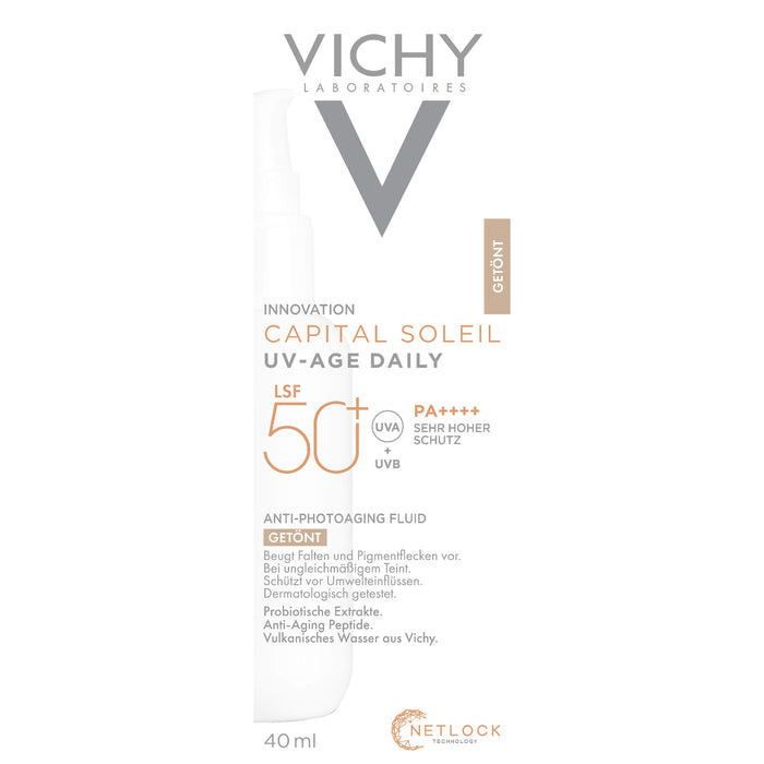 VICHY Capital Soleil UV-Age daily LSF 50+ leichte Sonnencreme mit Tönung, 40 ml Cream