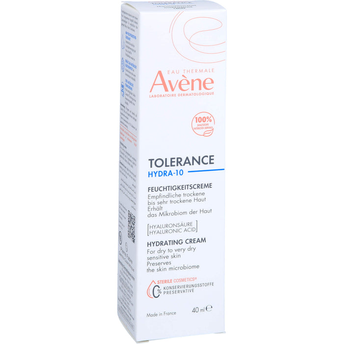 Avène Tolerance Hydra-10 Feuchtigkeitscreme für empfindliche, trockene bis sehr trockene Haut, 40 ml Creme