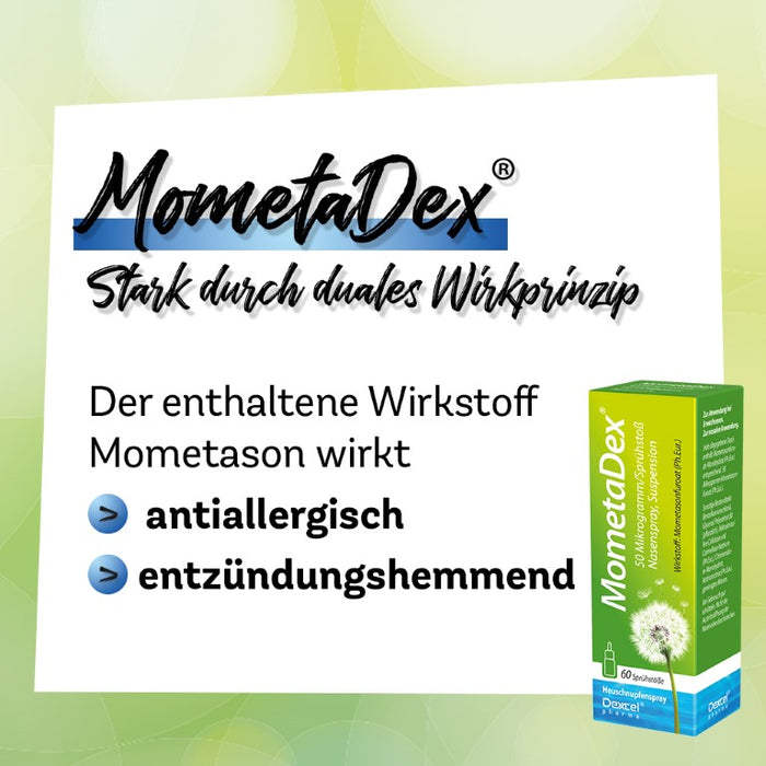 MometaDex 50 μg/Sprühstoß Nasenspray Suspension bei Heuschnupfen, 10 ml Spray