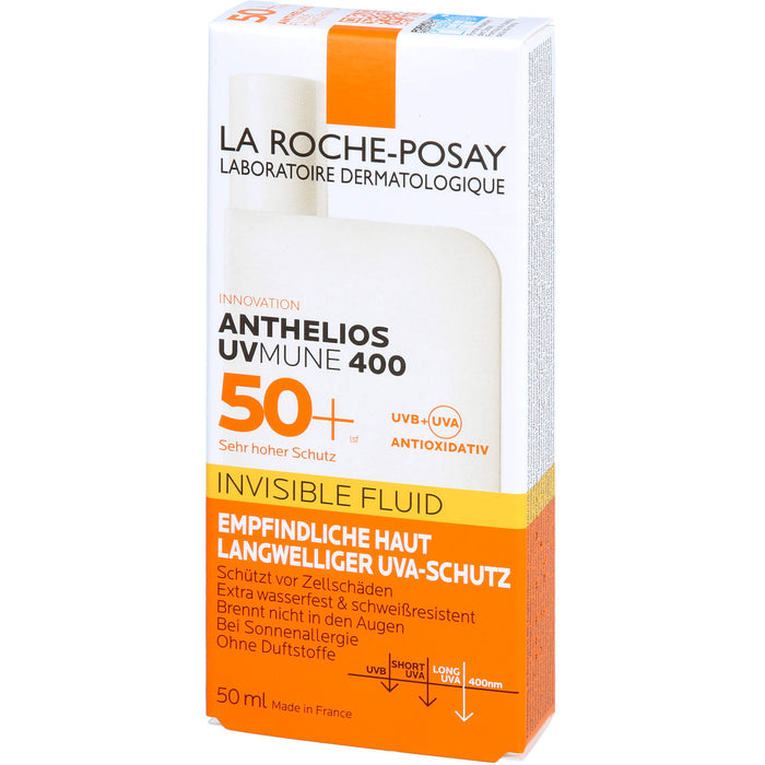 LA ROCHE-POSAY Anthelios UVMune 400 Invisible Fluid LSF 50+ für empfindliche Haut, 50 ml Creme