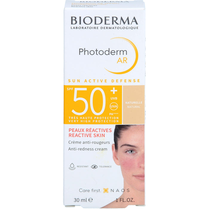 BIODERMA Photoderm AR LSF 50+ anti-Rötungen Sonnenschutz für das Gesicht bei Rosazea, bei empfindlicher, zu Rötungen neigender und reaktiver Haut, 30 ml Cream