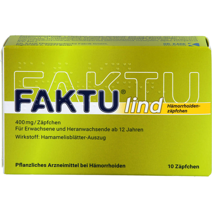 FAKTU lind Hämorrhoidenzäpfchen, 10 pc Suppositoires