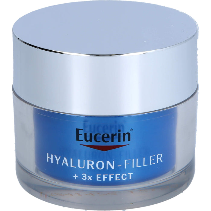 Eucerin Hyaluron-Filler und 3x Effect Feuchtigkeits-Booster Nachtpflege – Gesichtspflege mit Hyaluronsäure gegen Falten, 50 ml Crème