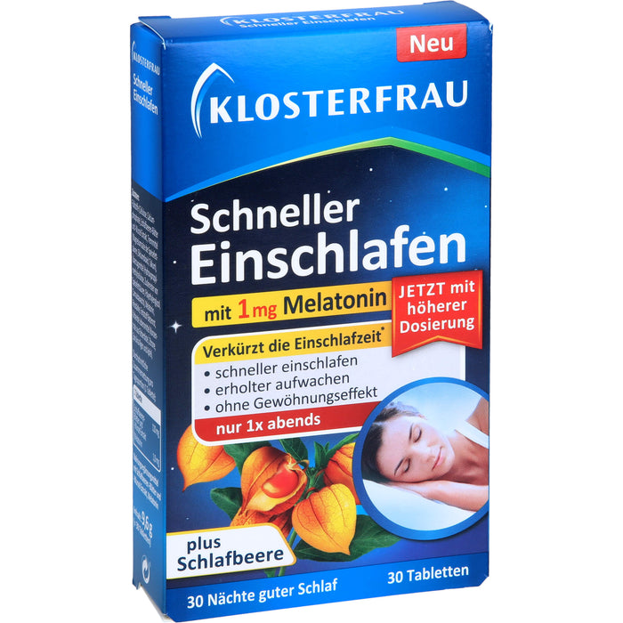 KLOSTERFRAU Schneller Einschlafen mit 1 mg Melatonin Tabletten, 30 St. Tabletten