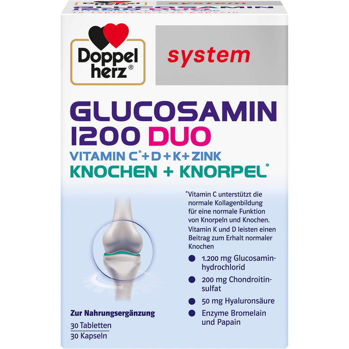 Doppelherz Glucosamin 1200 Duo für Knochen und Knorpel Tabletten und Kapseln, 60 St. Tabletten und Kapseln