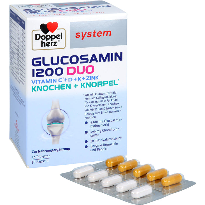 Doppelherz Glucosamin 1200 Duo für Knochen und Knorpel Tabletten und Kapseln, 60 pcs. Tablets and capsules