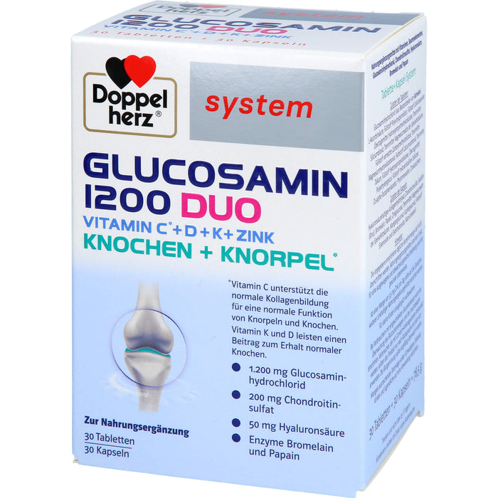 Doppelherz Glucosamin 1200 Duo für Knochen und Knorpel Tabletten und Kapseln, 60 pc Comprimés et gélules