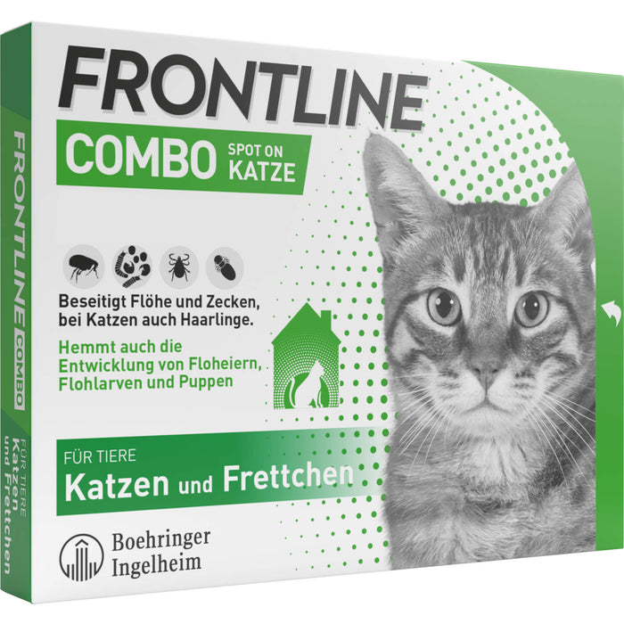 FRONTLINE Combo Spot on Pipetten gegen Flöhe und Zecken für Katzen und Frettchen, 6 St. Pipetten