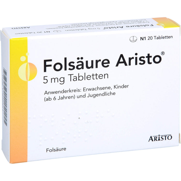 Folsäure Aristo 5 mg Tabletten, 20 St TAB