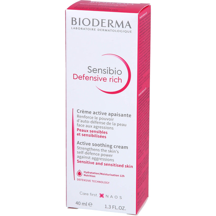 BIODERMA Sensibio Defensive rich Creme stärkt die Haut gegen Umwelteinflüsse, 40 ml Creme