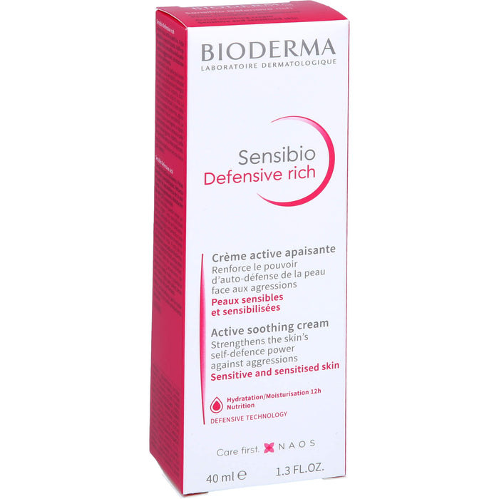 BIODERMA Sensibio Defensive rich Creme stärkt die Haut gegen Umwelteinflüsse, 40 ml Creme