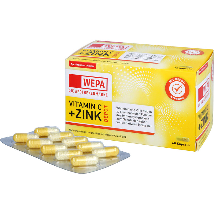 WEPA Vitamin C + Zink Kapseln, 60 St KAP