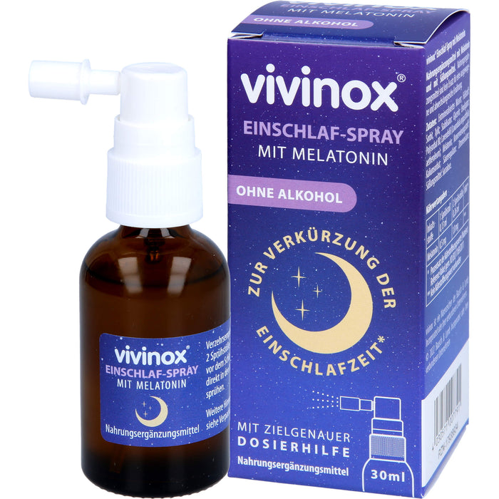 vivinox Einschlaf-Spray mit Melatonin zur Verkürzung der Einschlafzeit, 30 ml Lösung