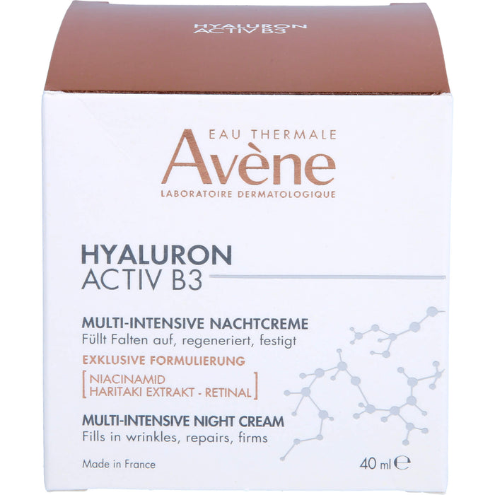 Avène Hyaluron Activ B3 Multi-intensive Nachtcreme - Anti-Aging Pflege gegen Falten mit Niacinamid, 40 ml Cream