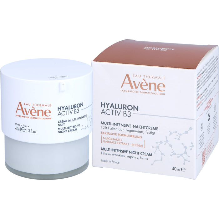 Avène Hyaluron Activ B3 Multi-intensive Nachtcreme - Anti-Aging Pflege gegen Falten mit Niacinamid, 40 ml Cream