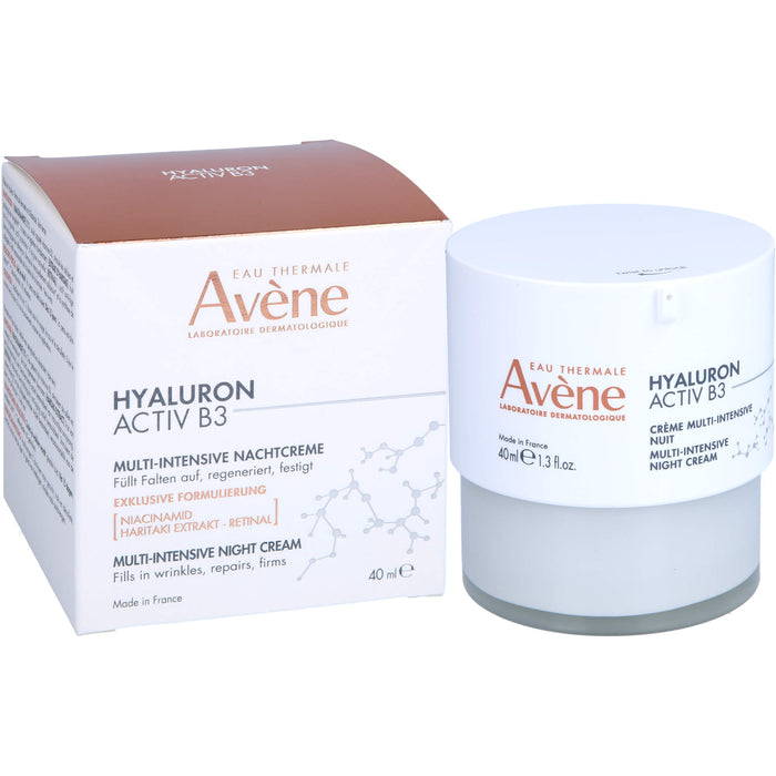 Avène Hyaluron Activ B3 Multi-intensive Nachtcreme - Anti-Aging Pflege gegen Falten mit Niacinamid, 40 ml Cream