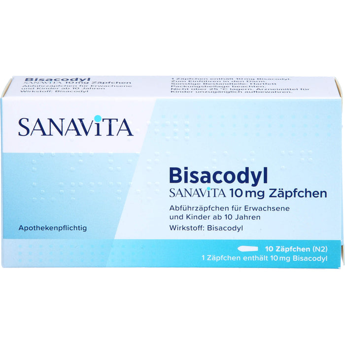 Bisacodyl Sanavita 10mg, 10 St SUP