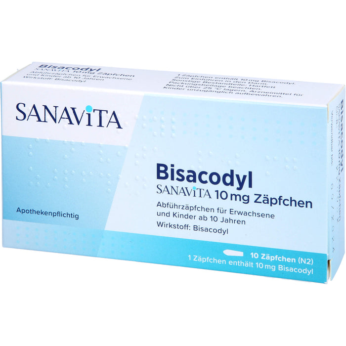 Bisacodyl Sanavita 10mg, 10 St SUP