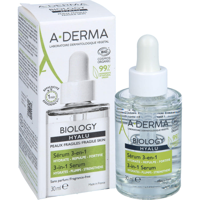 A-DERMA BIOLOGY HYALU SERUM 3in1, 30 ml