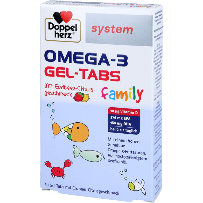 Doppelherz Omega-3 Gel-Tabs family Erdb.-Ci system, 60 St KTA