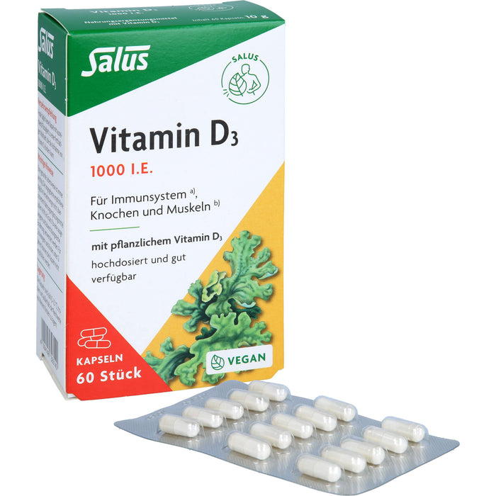 Vitamin D3 1000 I.E. vegan Kapseln Salus, 60 St KAP