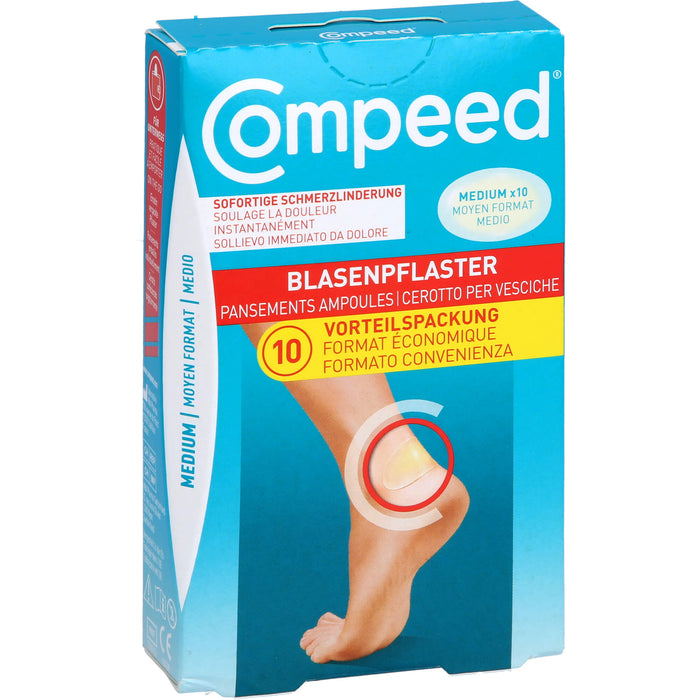 COMPEED Blasenpflaster Medium für sofortige Schmerzlinderung, 10 pc Pansement